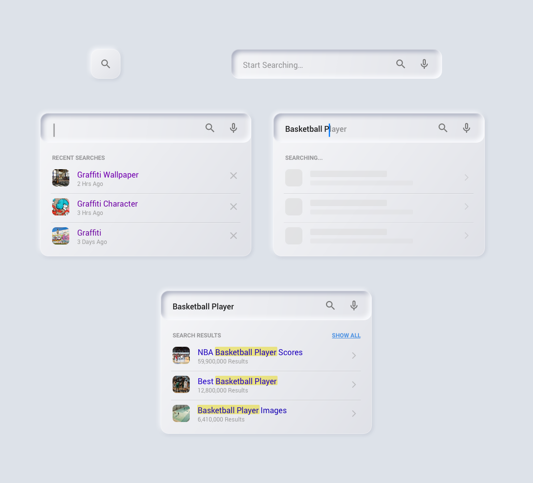 Search Widget UI Design